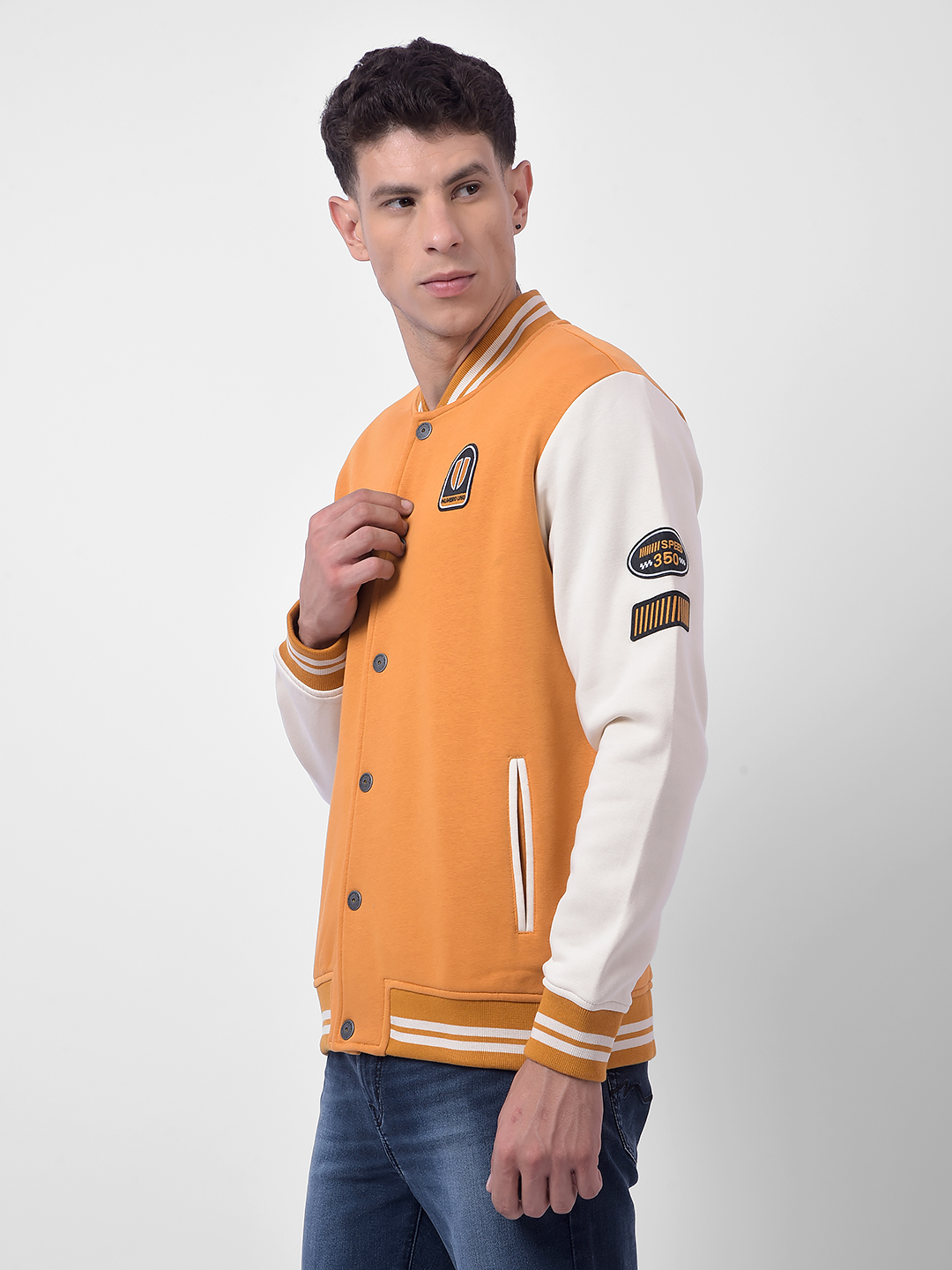 Numero Uno Men Orange Varsity Jacket